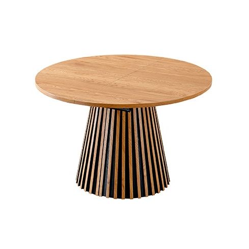 Mesa de comedor Redonda extensible con patas en forma de cono y tablero Oak Trend Modelo Brandon 120