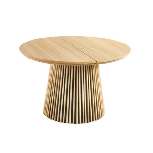 Mesa de comedor Redonda extensible con patas en forma de cono y tablero Nordish Modelo Grove 120