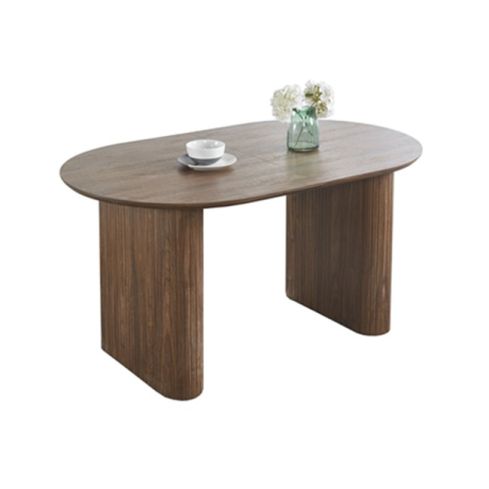Mesa de comedor Oval extensible con tablero Nogal Modelo Pietra 150