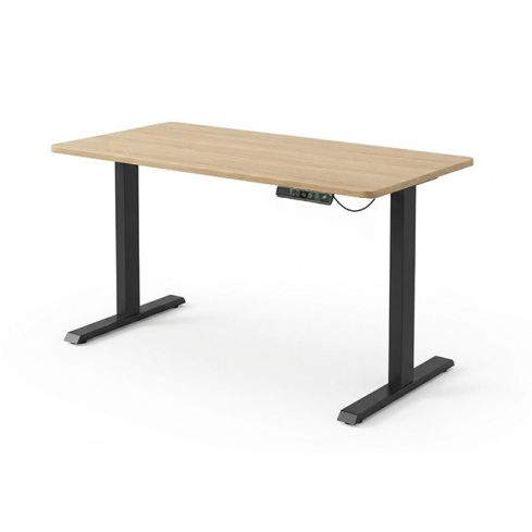 Mesa de estudio / despacho Motorizada con patas metálicas negras y tablero Oak 120x60