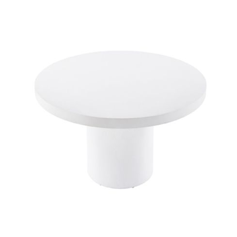 Mesa Multiusos Redonda fija en Microcemento Blanco 120 cm