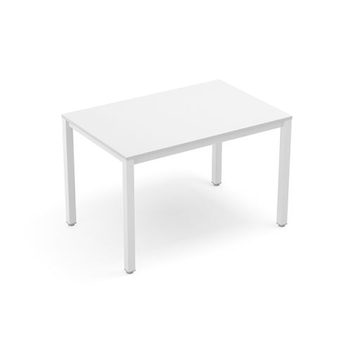 Mesa multiusos blanca con patas metálicas y tablero MDF Modelo Space 