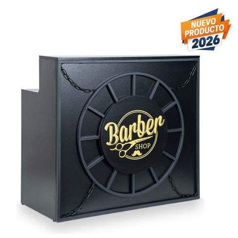 Mueble de recepción Barbería y Peluquería con cajones y armarios Modelo Miraq /01 Negro