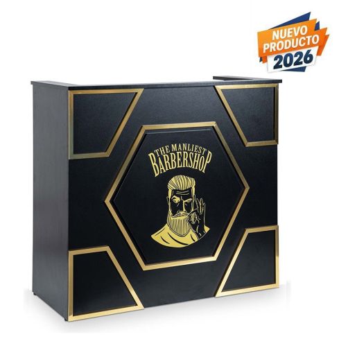 Mueble de recepción Barbería y Peluquería con cajones y armarios Modelo Orayn /01 Negro