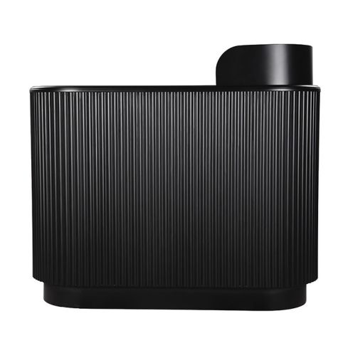 Mueble de recepción Barbería de madera con estantes, cajones y doble puerta Modelo Pam - color negro