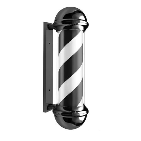 Poste giratorio para Barberia y Peluquería con Luz Modelo POL B Negro 69x22