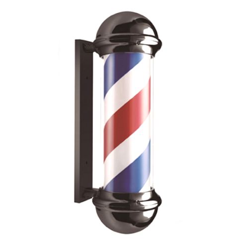 Poste giratorio para Barbería y Peluquería con Luz Modelo Tricolor Negro 70x20cm