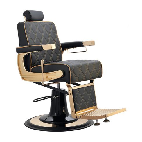 Sillón Barbero hidráulico reclinable y giratorio con reposabrazos Modelo Crew Gold Weelko