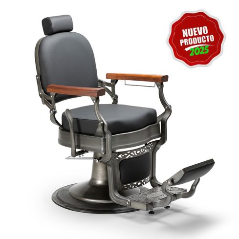 Sillón Barbero hidráulico Vintage reclinable y giratorio con reposabrazos Modelo Flek