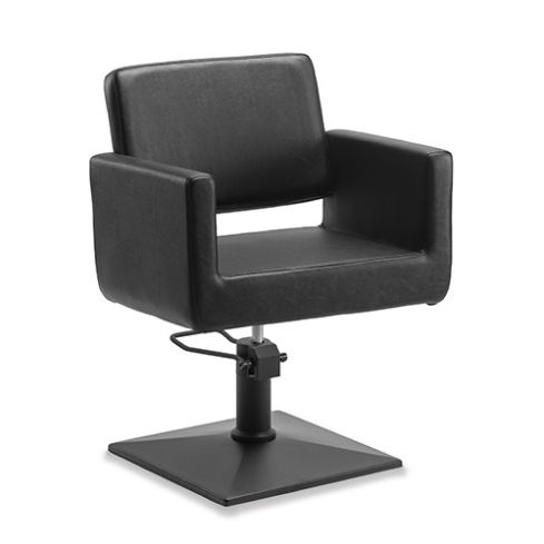 Sillón hidráulico de corte de linea cuadrada con base cuadrada negra Modelo Braid Square Black