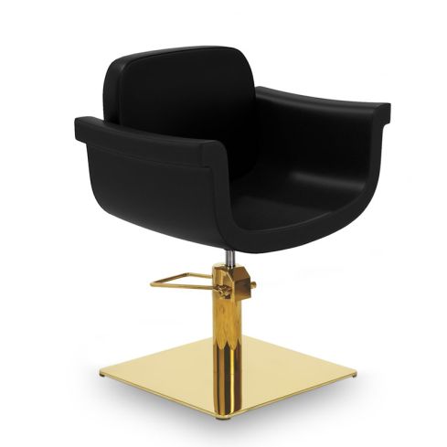 Sillón corte de Peluquería con base metálica y reposabrazos Modelo Hydra B - Base dorada a elegir