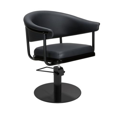 Sillón Corte de Peluquería Vintage con base redonda negra Modelo Lyra B-BR Negro