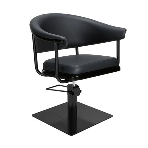 Sillón Corte de Peluquería Vintage con base cuadrada negra Modelo Lyra B-BS Negro