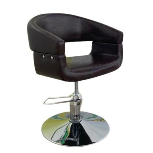 Sillón hidráulico con base redonda y diseño curvado Modelo LBH-26M - color Marrón