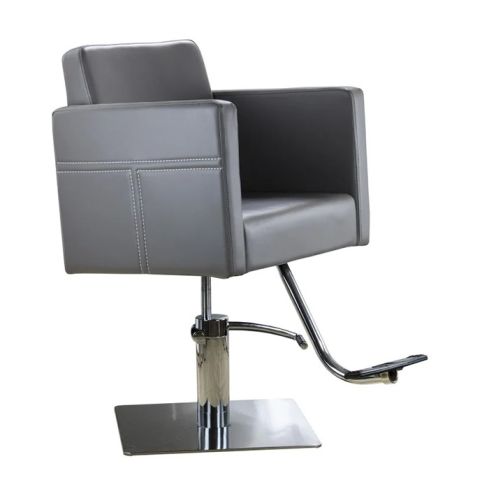 Sillón hidráulico de corte de linea cuadrada con reposabrazos Modelo Dada Gris