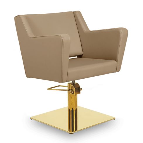 Sillón corte de Peluquería con base metálica y reposabrazos Modelo Anouk BE - Base dorada a elegir