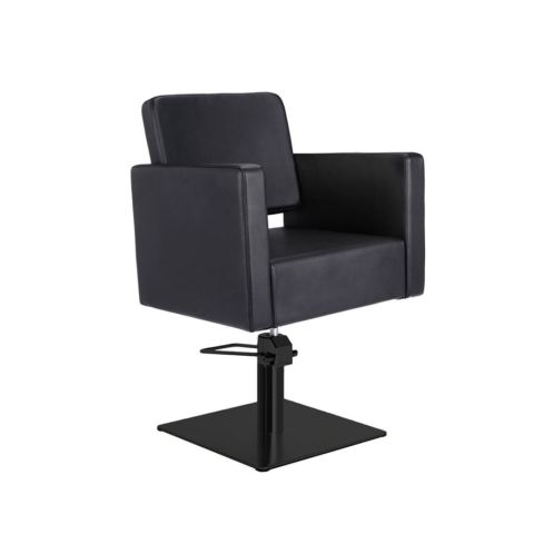 Sillón hidráulico de corte con base cuadrada negra y reposabrazos Modelo Dora BS
