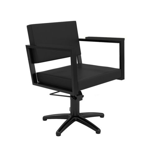 Sillón hidráulico de corte Vintage con base de estrella negra y reposabrazos negros Modelo Ocean B-BF-U