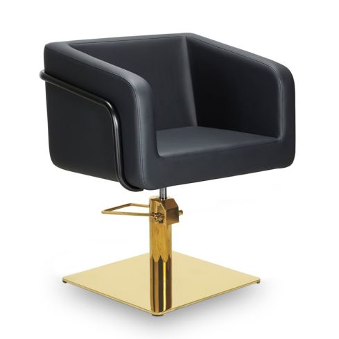 Sillón Corte de Peluquería con base metálica y reposabrazos Modelo Egan B - Base dorada a elegir