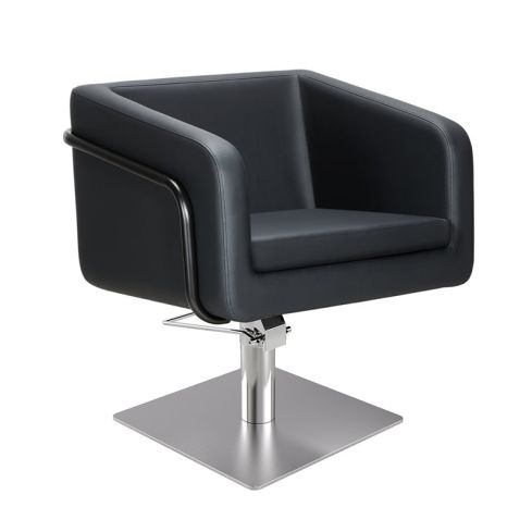 Sillón Corte de Peluquería con base metálica y reposabrazos Modelo Egan B - Base plateada a elegir