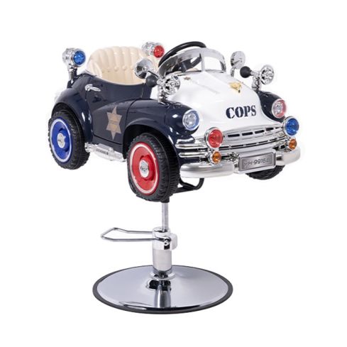 Sillón de Peluquería Infantil con diseño de cochecito de policía Vintage Modelo Cops Car