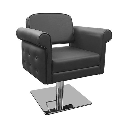 Sillón corte de peluquería con base cuadrada y reposabrazos Modelo Thunder