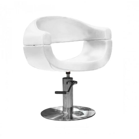 Sillón hidráulico con base redonda y diseño curvado Modelo Twing Blanco