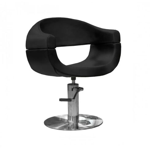 Sillón hidráulico con base redonda y diseño curvado Modelo Twing Negro