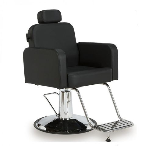 Sillón de Maquillaje y Peluquería hidráulico con base redonda y reposapiés Modelo Noor - Color Negro