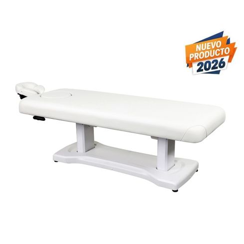 Camilla de Masaje eléctrica SPA con 2 motores y agujero facial Modelo Isom - Base Blanca