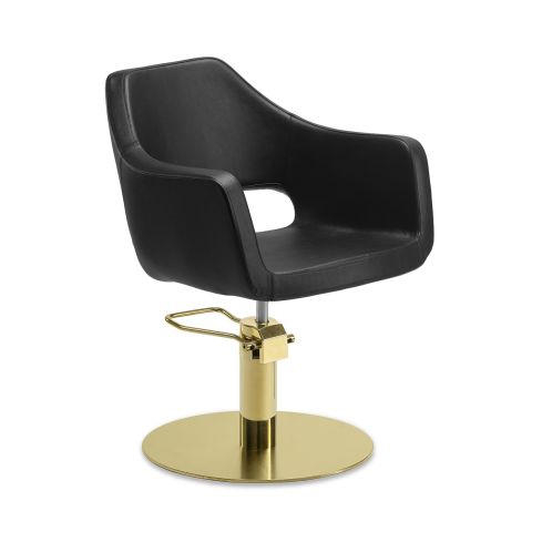 Sillón hidráulico de corte de linea curva con Base redonda inox. dorada Modelo Wedge Round Inox. Gold