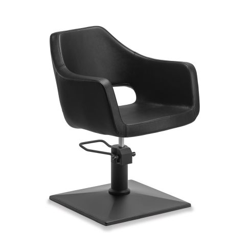 Sillón hidráulico de corte de linea curva con Base cuadrada negra Modelo Wedge Square Black