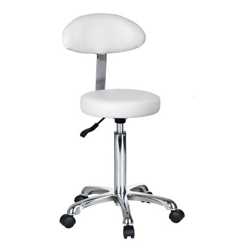 Taburete ergonómico con respaldo regulable en altura Fast+ Modelo 1023AB2 Blanco Weelko