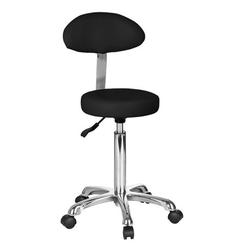 Taburete ergonómico con respaldo regulable en altura Fast+ Modelo 1023AB2 Negro Weelko
