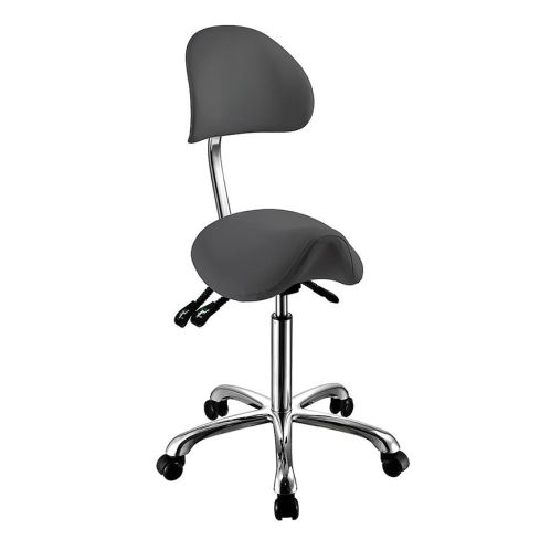 Taburete ergonómico con respaldo regulable en altura e inclinación Noble Modelo 1025A - Color Gris