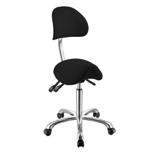 Taburete ergonómico con respaldo regulable en altura e inclinación Noble Modelo 1025A - Color Negro
