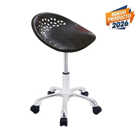 Taburete ergonómico regulable en altura sin respaldo Modelo Air Negro