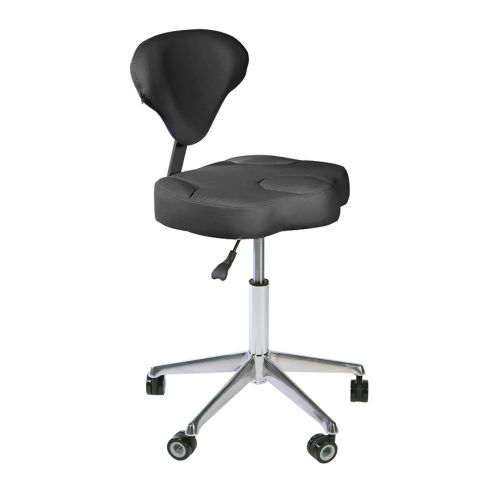 Taburete ergonómico regulable en altura con respaldo envolvente Modelo Opy Gris oscuro