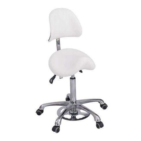 Taburete ergonómico con respaldo regulable en altura e inclinación Noble Feet Modelo A26.1025F - Color Blanco