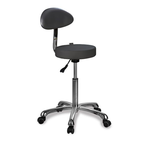 Taburete ergonómico regulable en altura con respaldo envolvente Modelo Opal Back Gris oscuro
