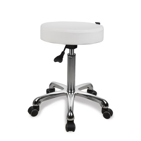 Taburete ergonómico regulable en altura sin respaldo Modelo Opal Blanco
