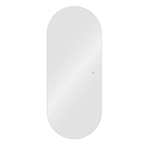 Tocador de Peluquería ovalado estilo Moderno con espejo LED sin marco Modelo Iris 170x70 cm