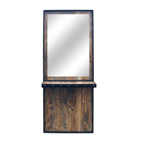 Tocador de Barbería estilo Vintage con espejo y estante Modelo Flesso