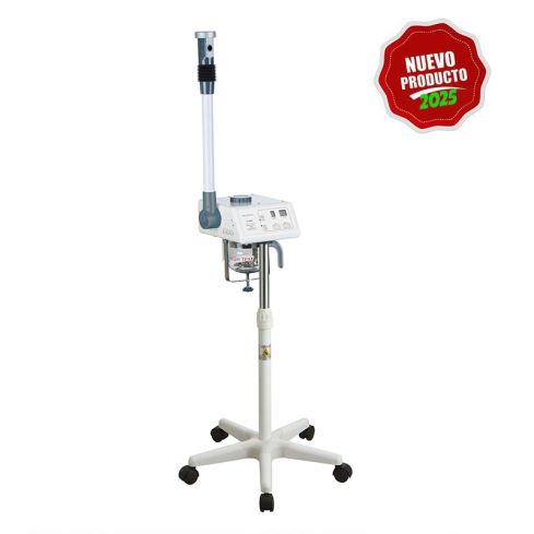 Vaporizador facial metálico con emisión de Ozono y brazo rotativo Modelo Glauc