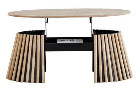 Mesa centro elevable Grove Nordish en ambiente de salón