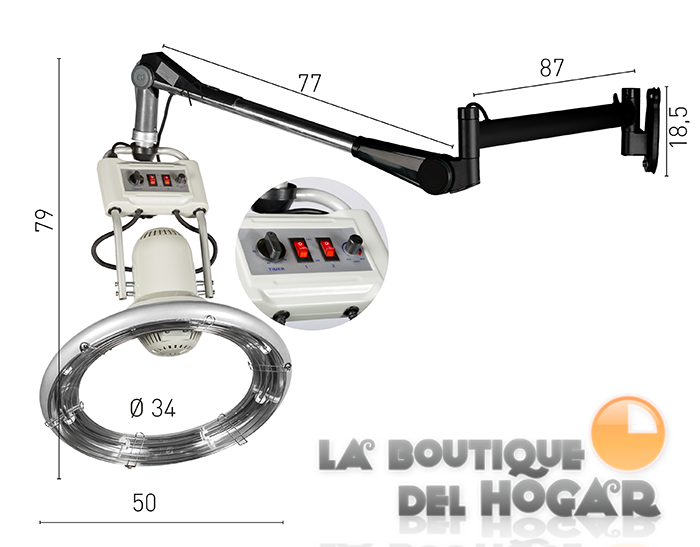 Aro Secador Multitratamiento con brazo aéreo articulado Modelo IDMHD 2238E-D