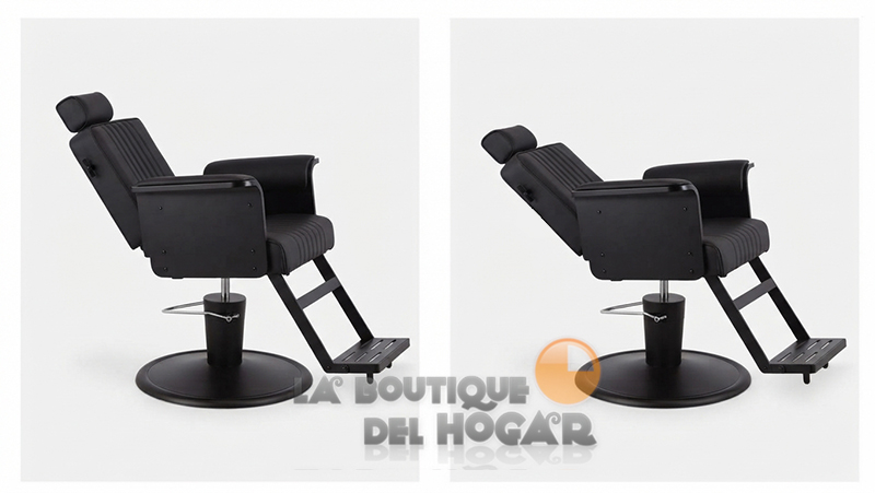 Sillón Barbero hidráulico reclinable con reposapiés fijo Modelo Duk