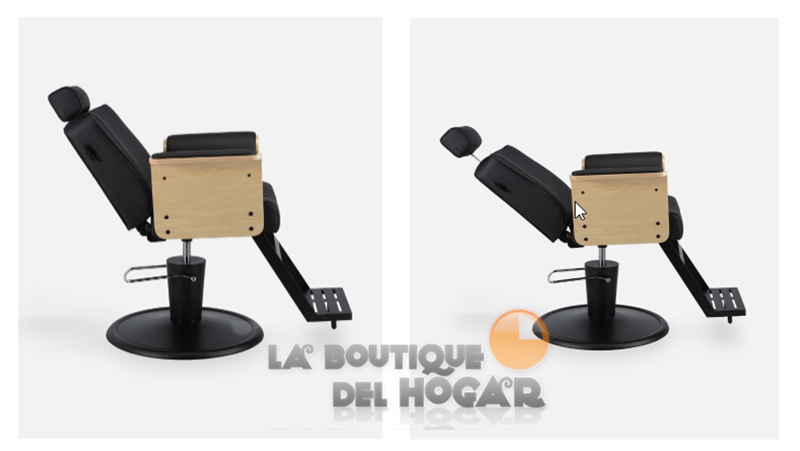 Sillón Barbero hidráulico reclinable con reposapiés fijo Modelo Duk