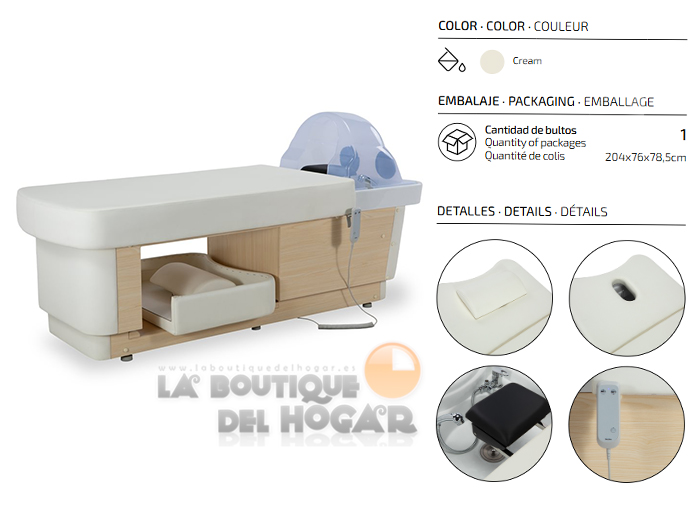 Camilla de masaje fija reclinable de 2 cuerpos