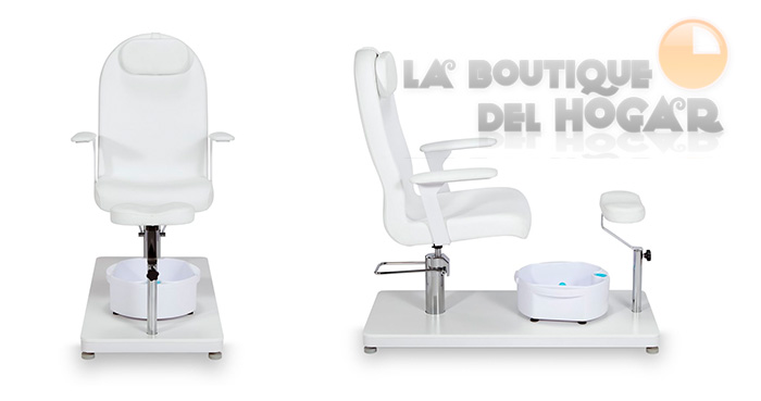 Sillón de Pedicura giratorio con bañera de pies y reposapiés Modelo Aqua WW